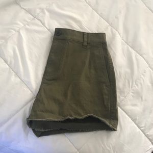 Madewell Army Green Twill Shorts