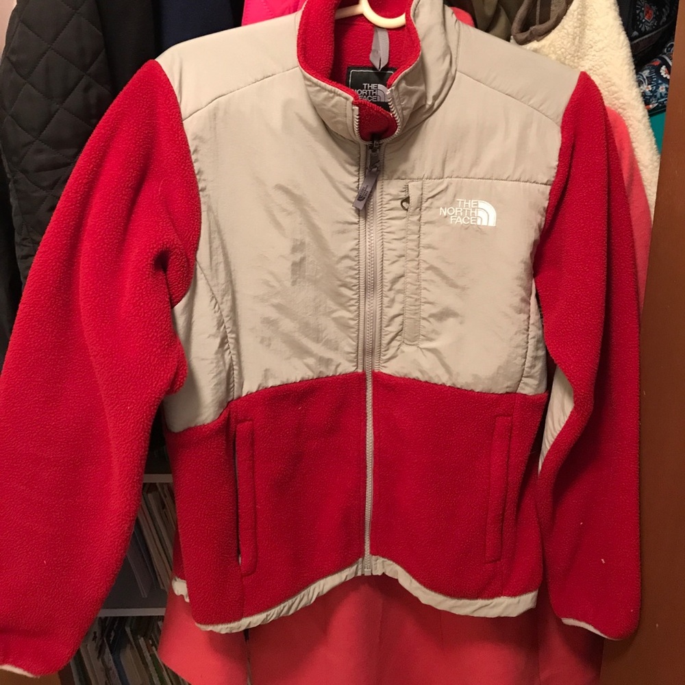 Red north face jacket