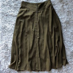 Army Green High Waisted Skirt