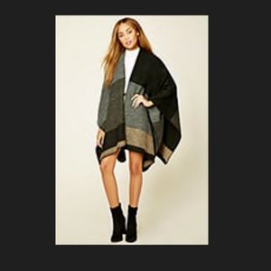 Patchwork Open Front Poncho