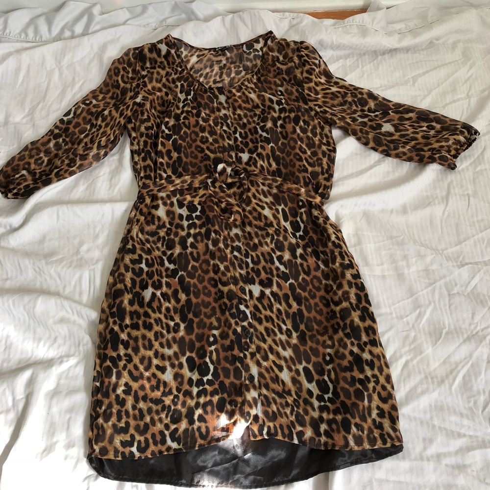 Leopard print mini dress