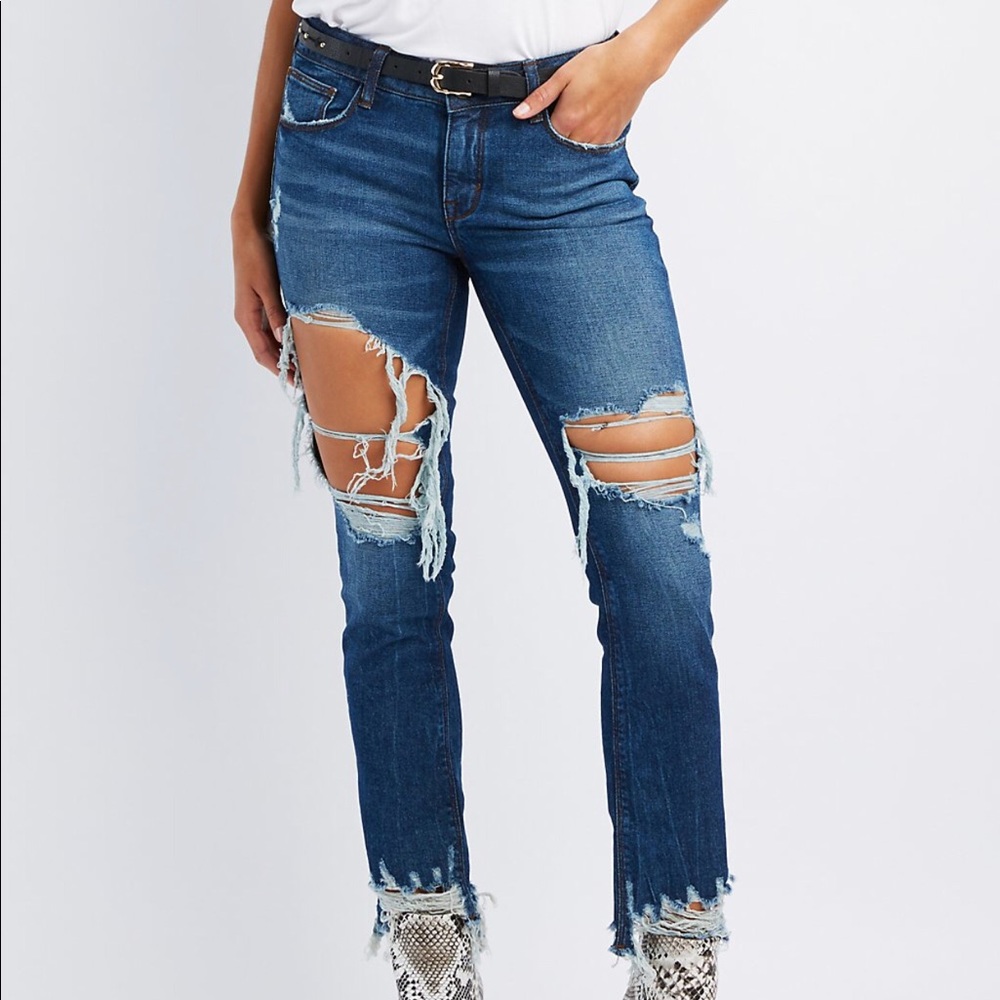Destroyed Ankle Jeans