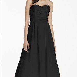 Strapless Satin Pleated Bodice Ball Gown &pockets