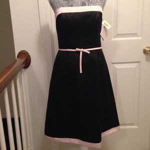 Black / Pink Strapless Dress New with Tags Size 6