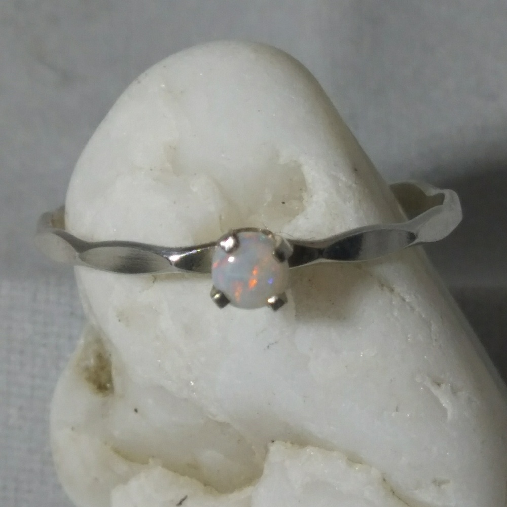 Vintage Silver Natural Opal Ring