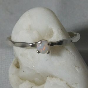 Vintage Silver Natural Opal Ring