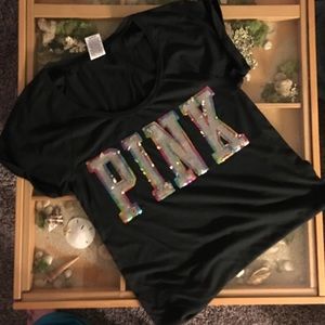 PINK Victoria's Secret sequined rainbow shirt NWOT PINK Victoria's Secret sequined rainbow shirt NWOT