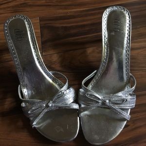 Sparkly Silver Kitten Heels