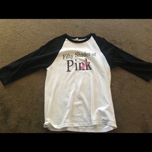Breast cancer awareness baseball tee