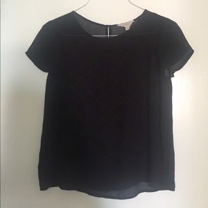 LOFT sheer plaid top