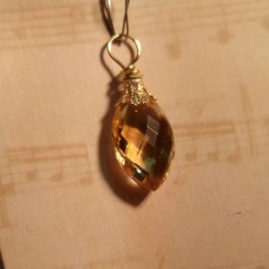 #0147 Golden Citrine Briolette Pendant