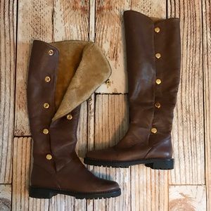 Michael Kors shearling brown leather boots 6M Michael Kors shearling brown leather boots 6M