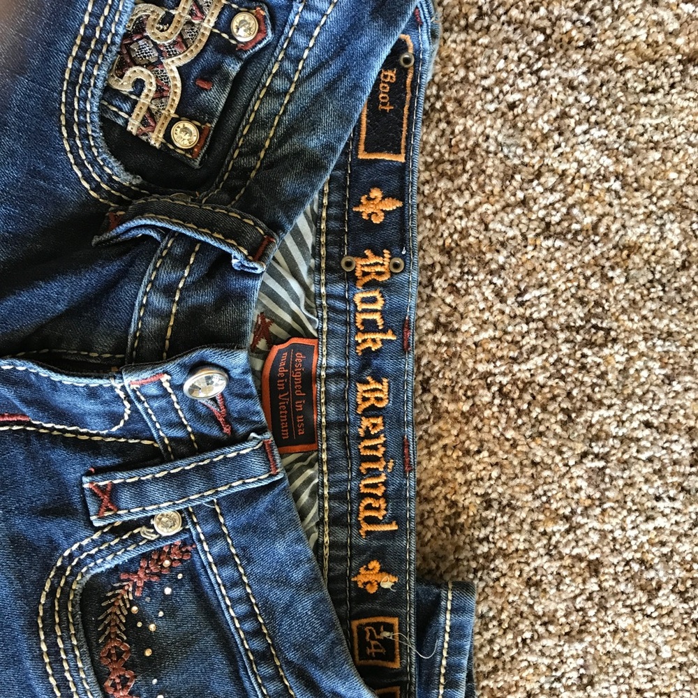 Rock viable Jeans  size 24 boot cut dark wash.