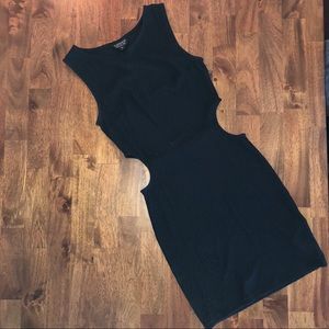 Topshop textured nylon cut out LBD dress black 2 Topshop textured nylon cut out LBD dress black 2