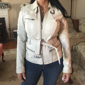 Genuine White Leather Jacket
