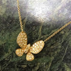 .72CT YELLOW DIAMOND 18KT Y GOLD BUTTERFLY PENDANT