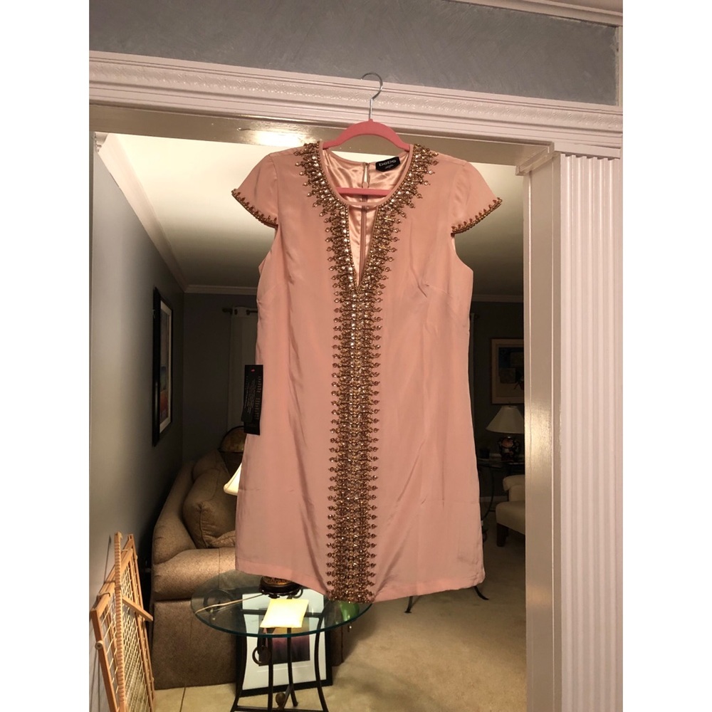 Beaded Mini Kaftan Style Dress