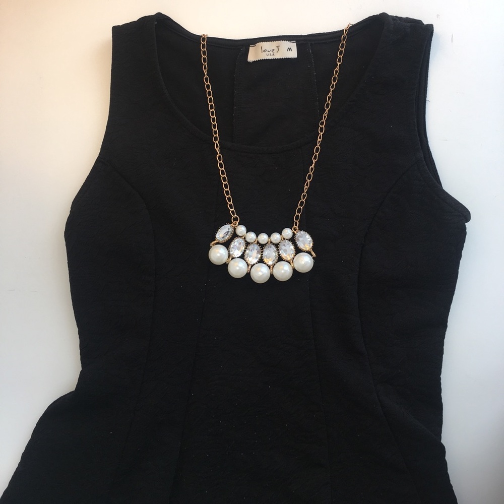 Black Peplum Top by love J U.S.A