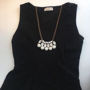 Black Peplum Top by love J U.S.A