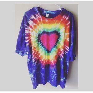 90s Vintage Tie Dye Heart Woodstock Shirt XL 90s Vintage Tie Dye Heart Woodstock Shirt XL