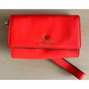 Kate Spade Neon Orange Wristlet