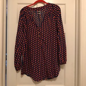 Mud Pie Size M EUC orange/blue long sleeve tunic
