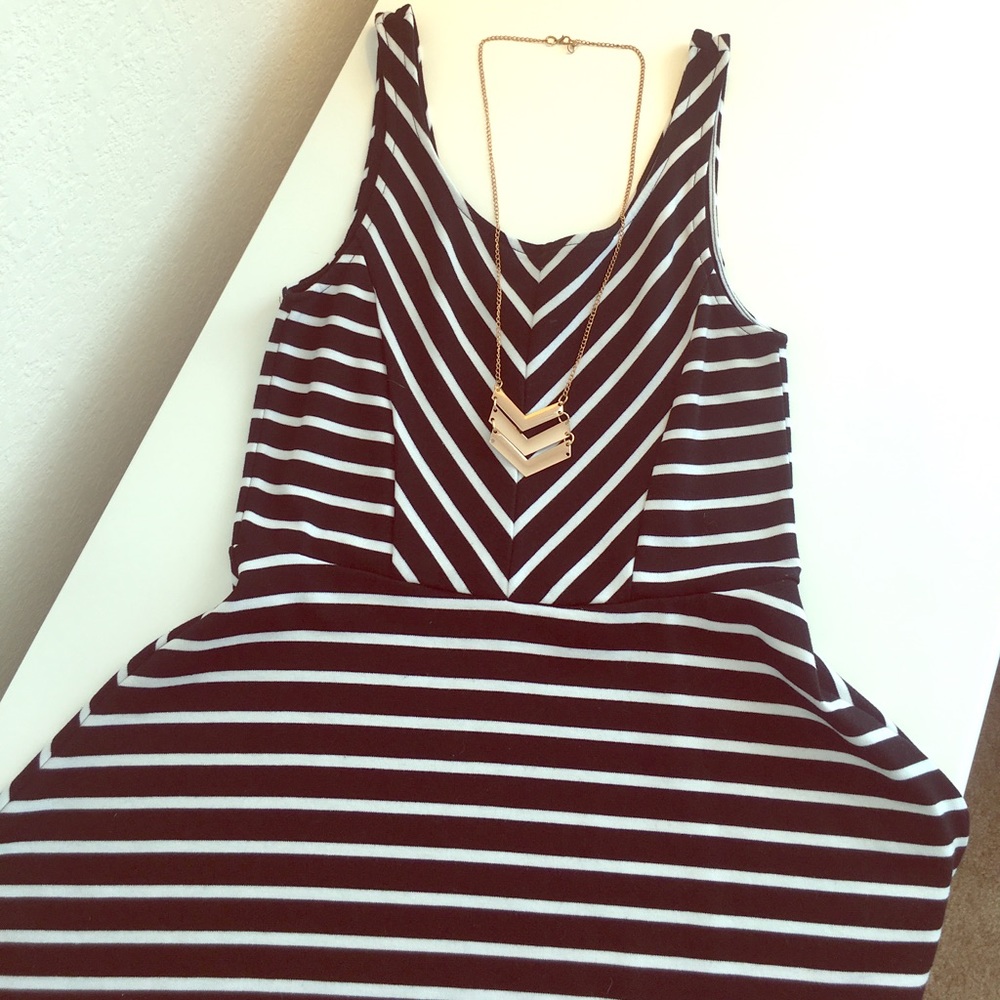 Black and White Striped Dress by Bethany Mota
