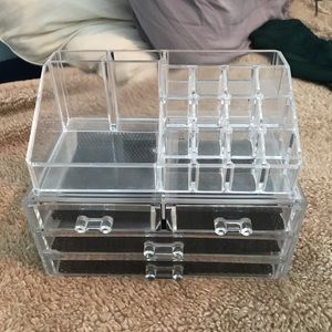 Clear acrylic makeup organizer