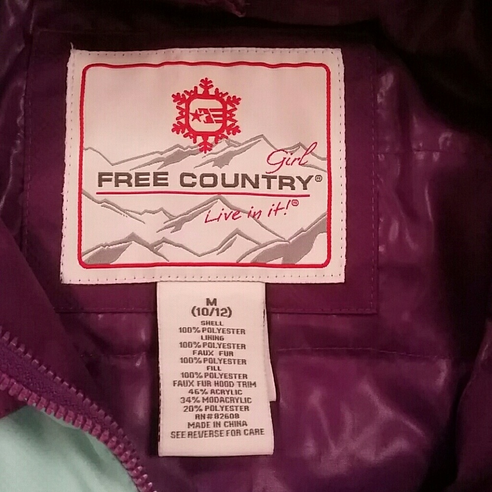 Girls Free Country 2-in-1 winter jacket size 10/12 - Picture 7 of 8