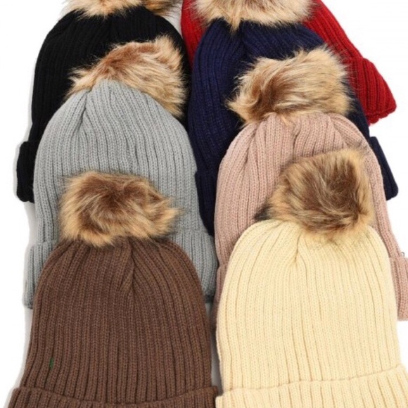 🆕Premium Pom Beanies Assorted Colors - Picture 2 of 2