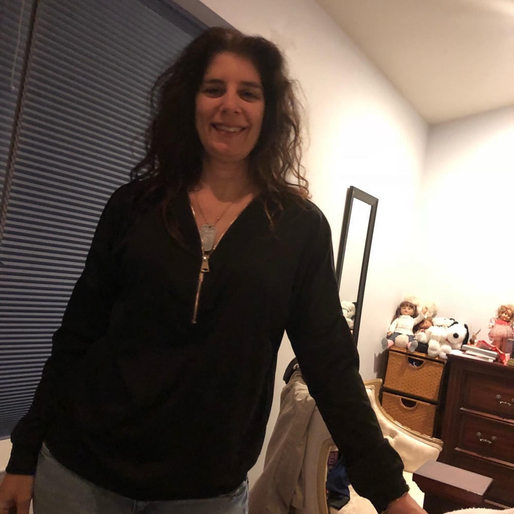 Long sleeve zipper top black ladies top - Picture 4 of 4