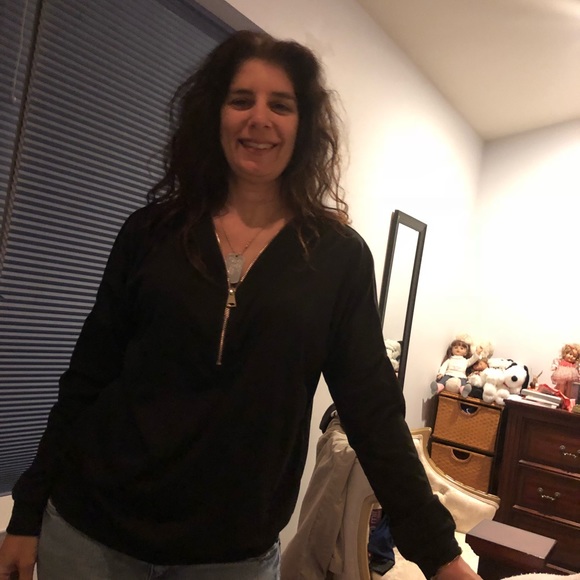 Long sleeve zipper top black ladies top - Picture 4 of 4