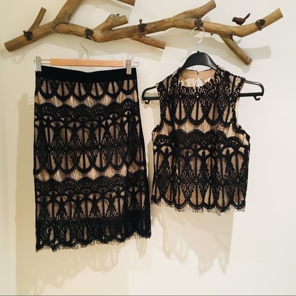 NEW Black Lace Two Piece Dress - Picture 3 of 5