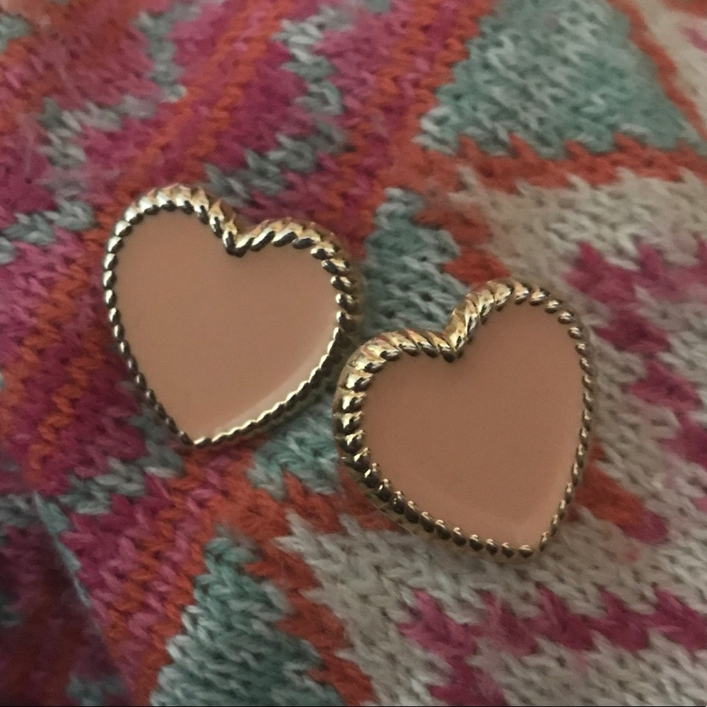 VINTAGE PINK HEART EARRINGS