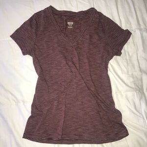 Burgundy Striped Short Sleeve Tee Burgundy Striped Short Sleeve Tee