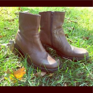 Leather Zip-Up Boots