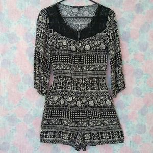 SOLD Papaya Geo Pattern Romper