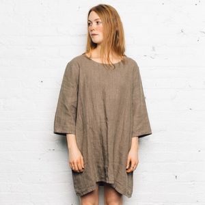 Bryn WALKER Brown Linen Tunic Dress