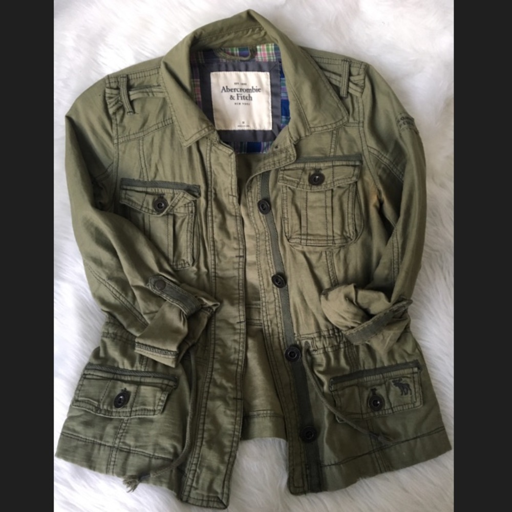 Army green utility jacket