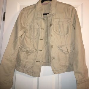 Distressed khaki jacket