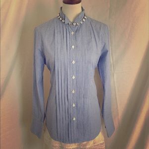 J. Crew tuxedo stripe Slim Fit Perfect Shirt