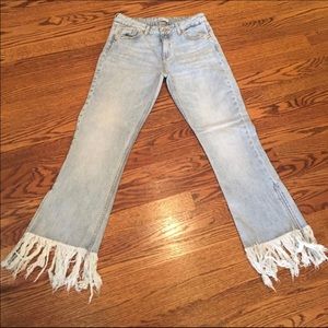 Zara fringe jeans