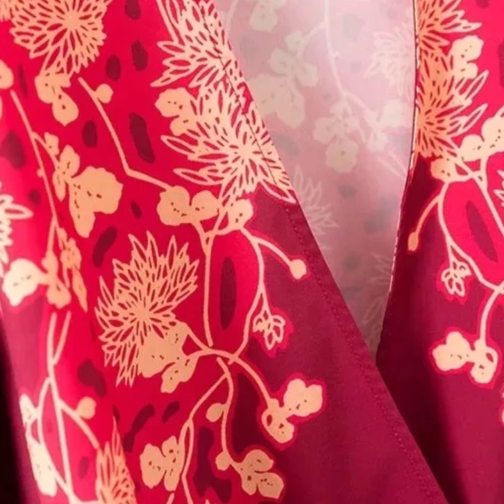 🍒 Blossom Print Kimono Wrap Blouse - Picture 4 of 7
