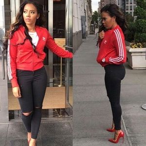 Red Adidas Superstar Track Jacket NWOT