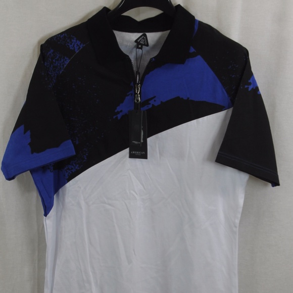 AMERICAN STITCH BLUE & WHITE 1/4 ZIP SHIRT MEDIUM - Picture 1 of 6
