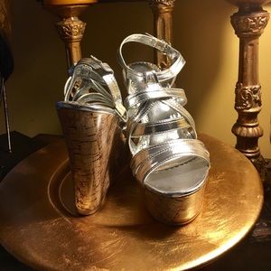 Silver Strappy Wedge Sandals ⚓️