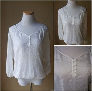 Sheer Fluted Top M EUC