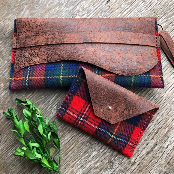 ♥️SOLD♥️Leather & Pendleton Wool Clutch - Picture 6 of 8