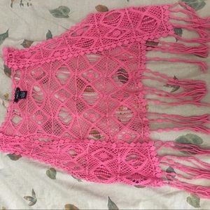 Pink Lace Crop Jacket