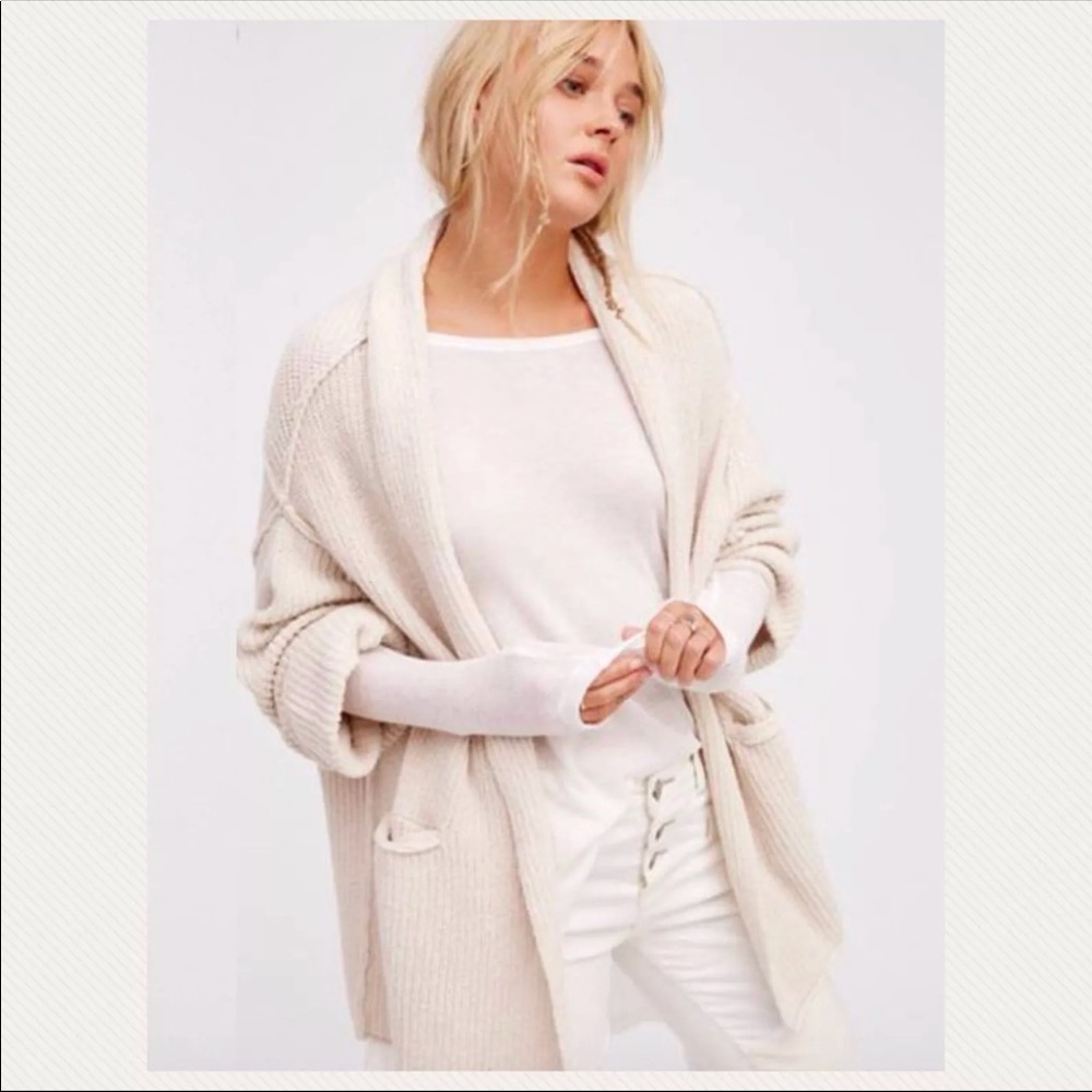 SOLD LOWEST! Free People Low Tide Cardi-Cream XS/S